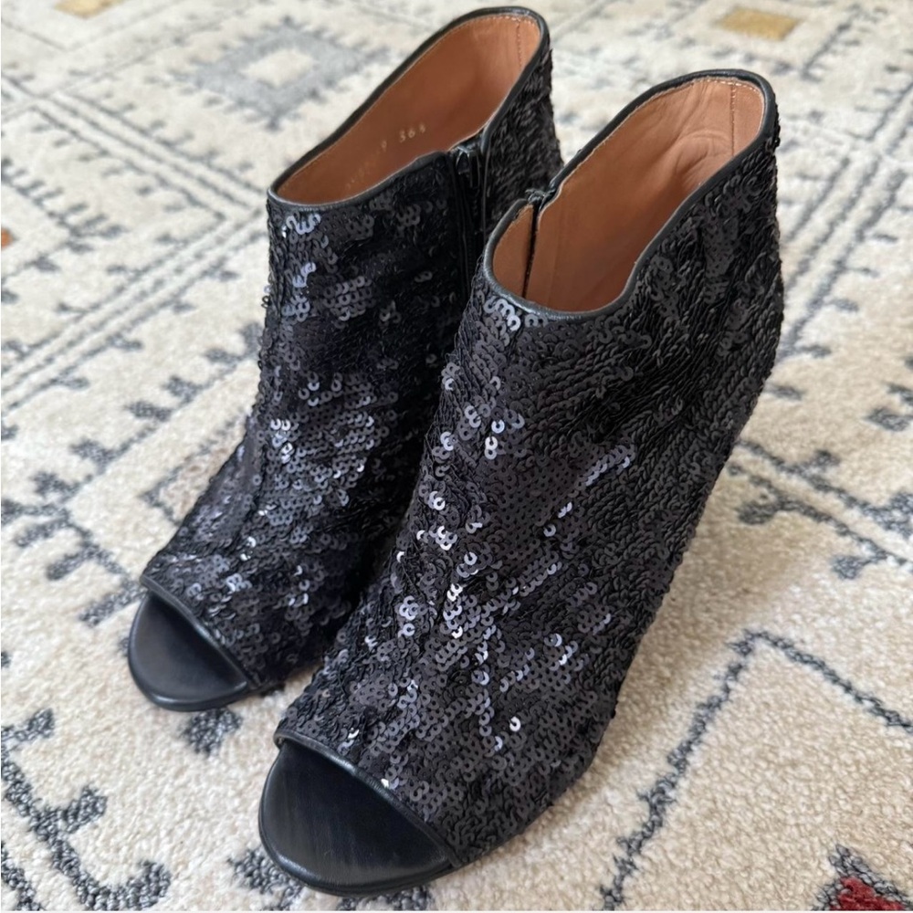 Maison Martin Margiela Black Sequin Ankle Boots - Picture 2 of 5